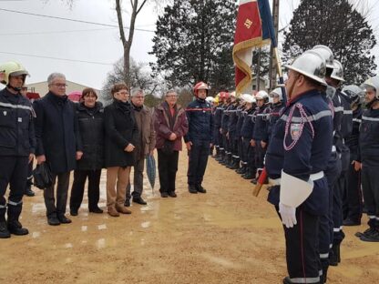 Pose de 1re pierre du CIS Saint-Martory