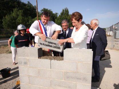 Pose de la 1re pierre du centre d'incendie et de secours de Montgiscard
