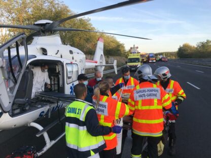 Intervention pour accident de circulation sur l'A62
