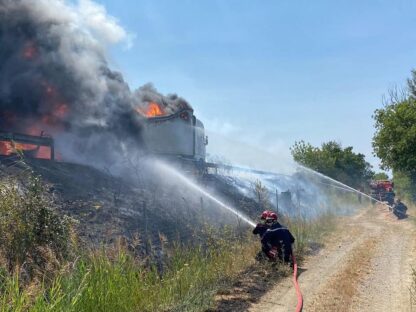 Intervention des sapeurs-pompiers de la Haute-Garonne dans l'Aude