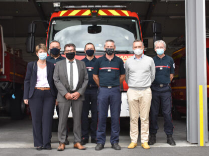 Visite de Gilbert Hebrard dans les centres d'incendie et de secours